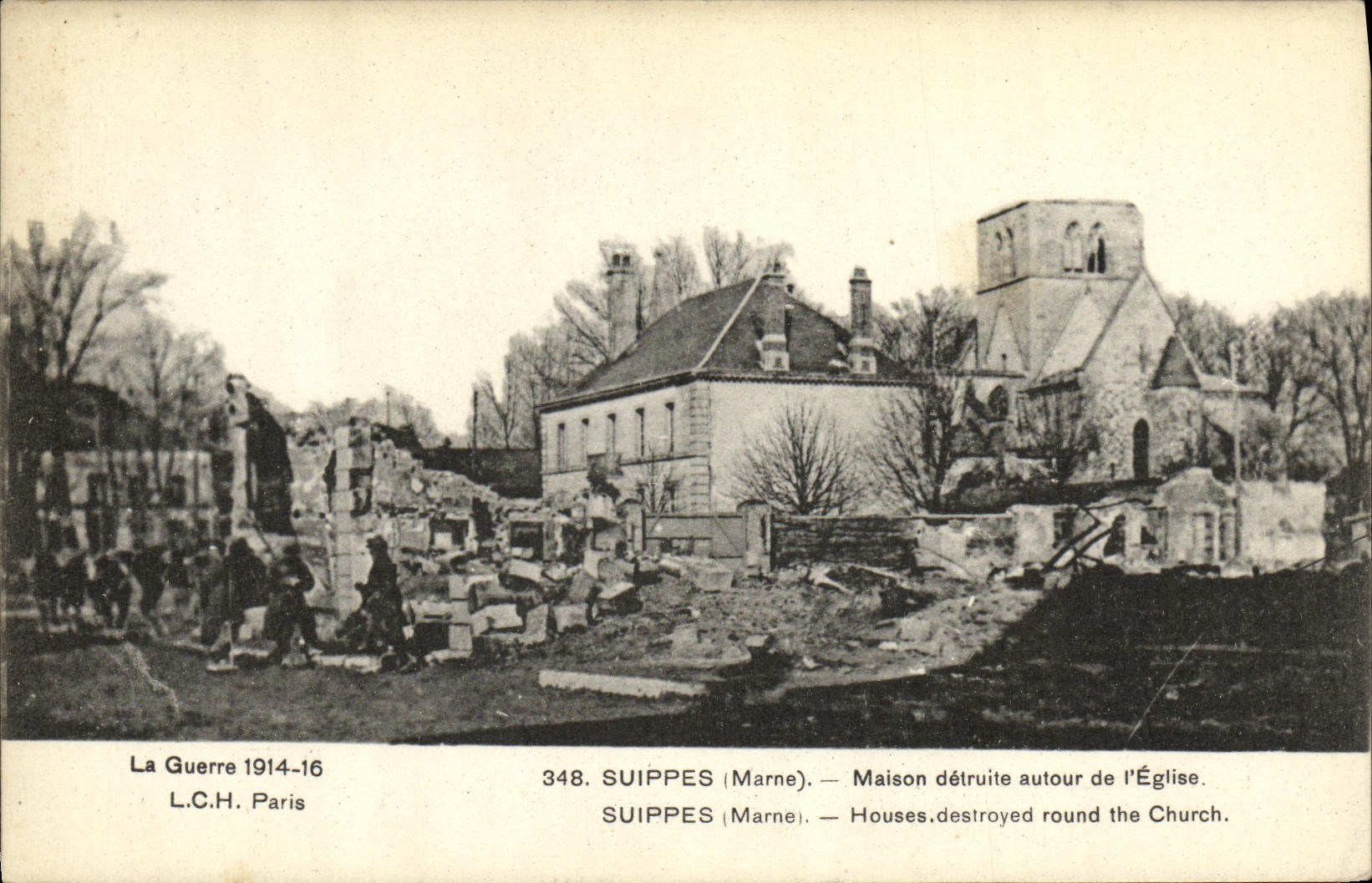Suippes (Marne) — Details of ruins around the church — L.C.H. Paris, n° 348