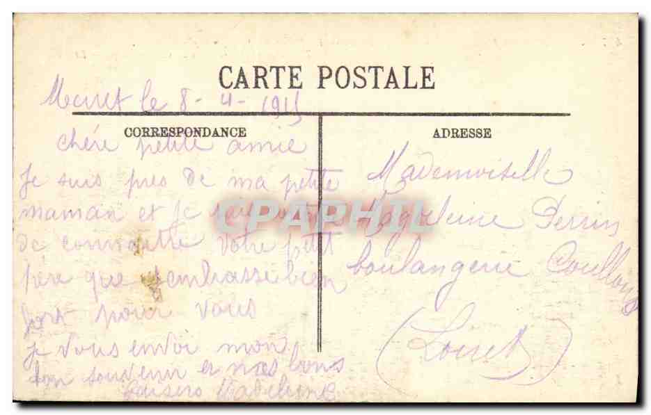 Schlacht an der Marne — Die Ferme des Loges bei Coulommiers — LL. — Nr. 457 — Rückseite