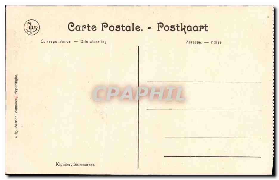 CPA Militaria Ruines D Ypres Couvent rue de Stuers — Rückseite
