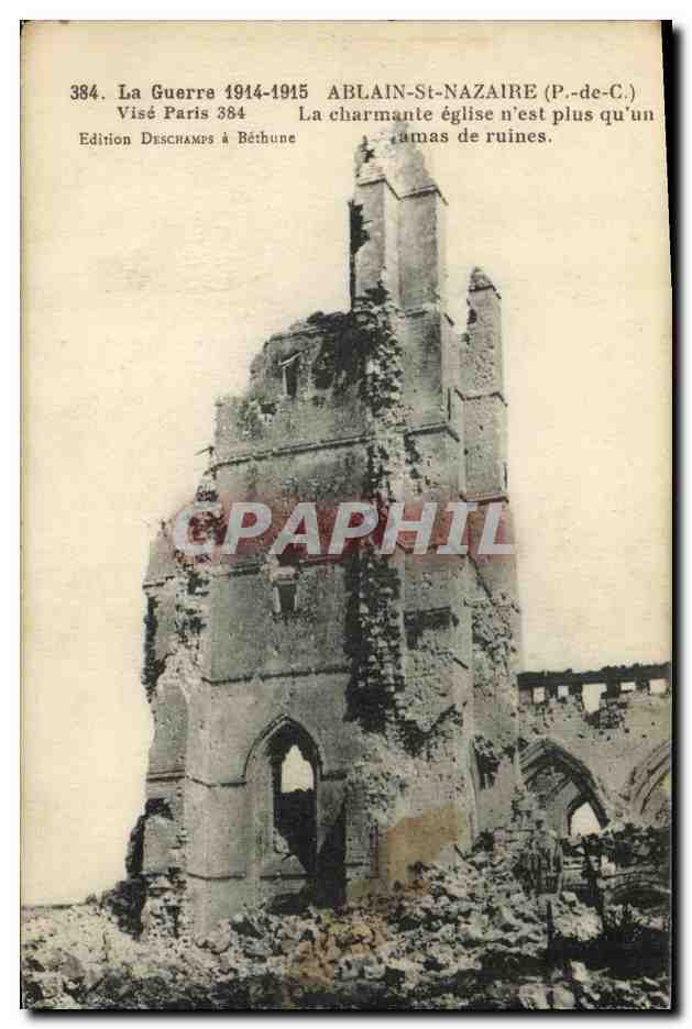 CPA Militaria Ablain St Nazaire L eglise