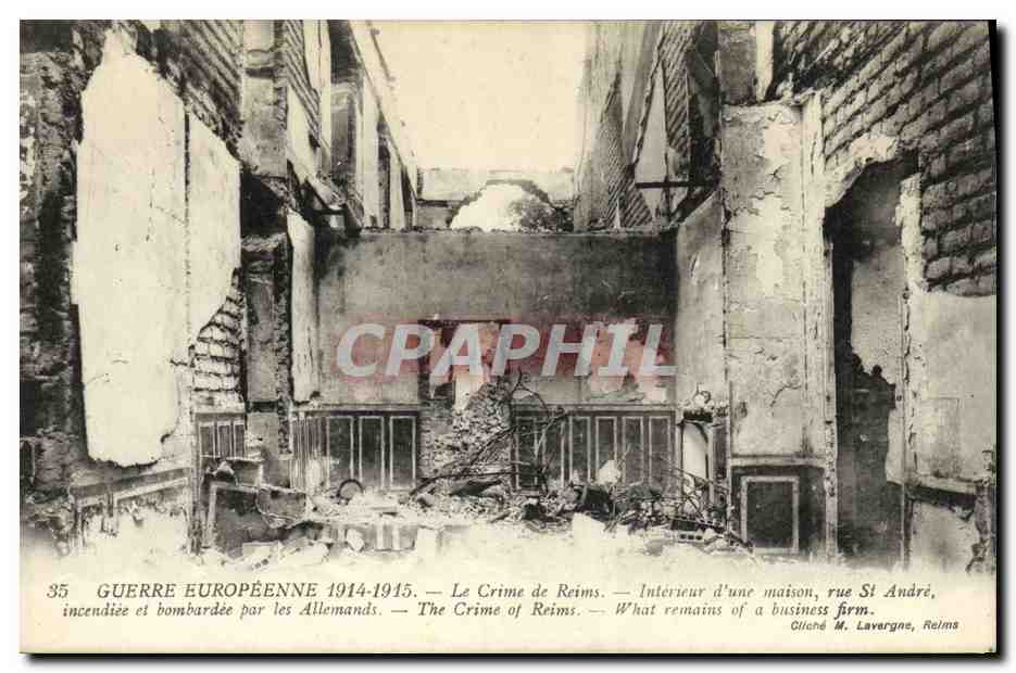 Reims — Détails de destruction après la guerre — Cliché M. Lavergne, Reims