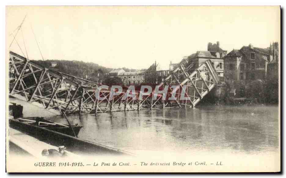 CPA Militaria Le pont de Creil 