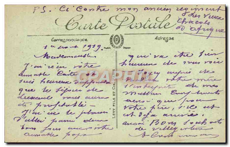 CPA Militaria Les Fetes De La Victoire 14 Juillet 1919 Les zouaves — Rückseite