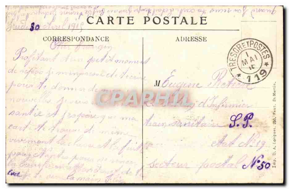 CPA Militaria Guerre Beaumetz Les Loges La Mairie — Rückseite
