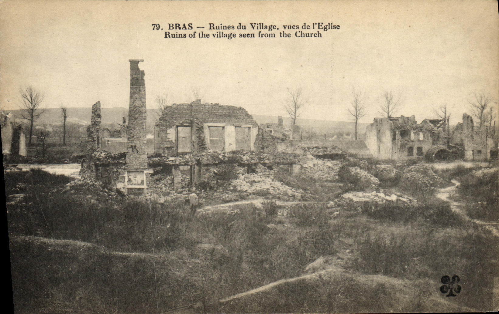 CPA Militaria Bras Ruines de Village Vues de L Eglise 