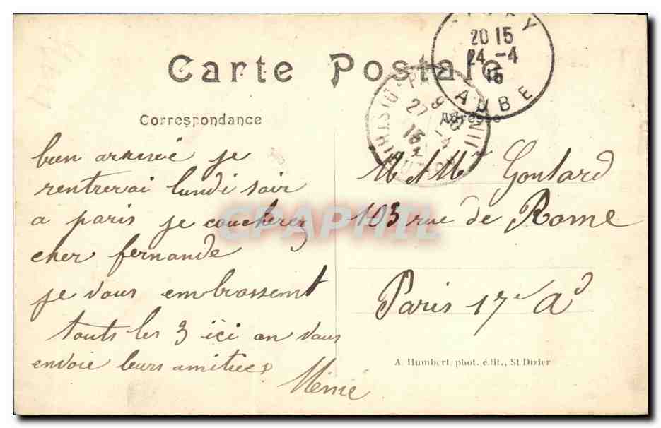 Revigny (Meuse) — La rue de Vitry e l'hôtel de ville dopo il bombardamento — 2. Battaglia della Marna 6 al 12 Settembre 1914 — Verso