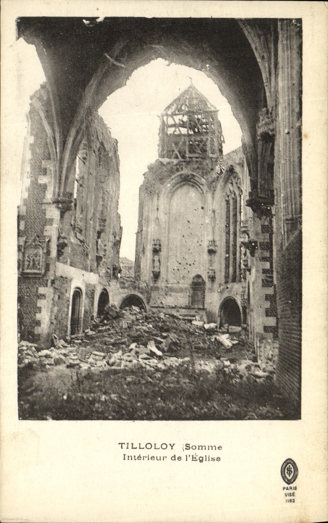CPA Militaria Tilloloy Interieur de L Eglise