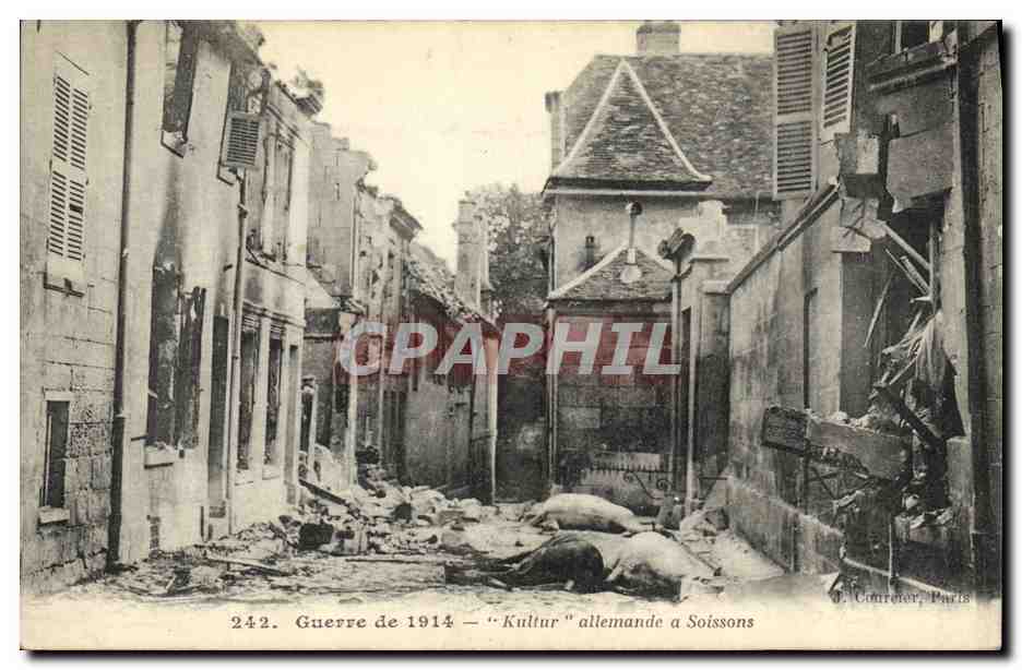 Destructions à Soissons — Guerre de 1914 — J. Contrever, Paris
