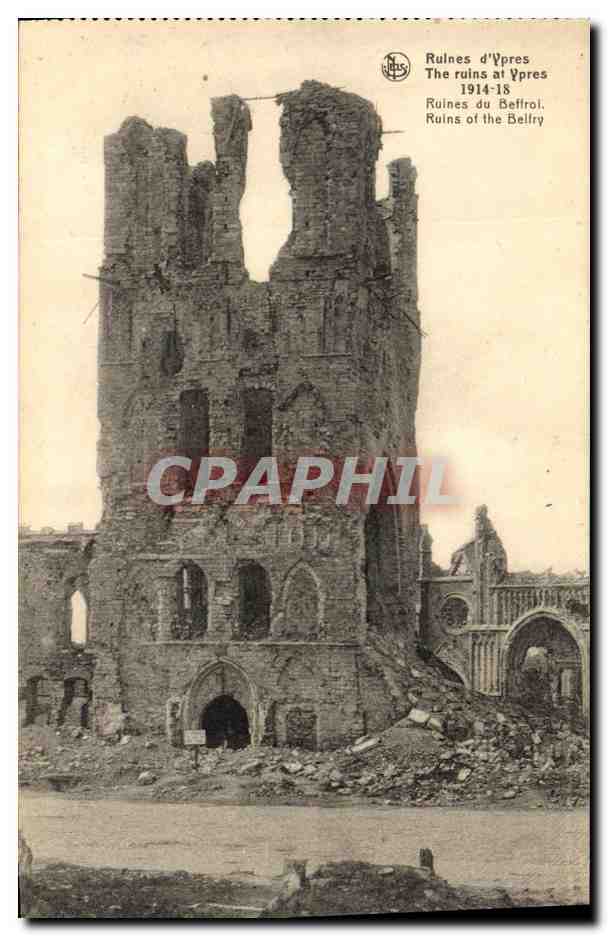 CPA Militaria Ruines d Ypres Ruines du beffroi