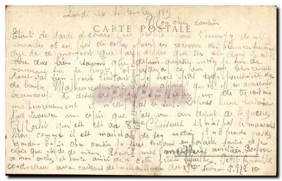 CPA Militaria Four De Paris Cimetiere militaire Francais — Rückseite