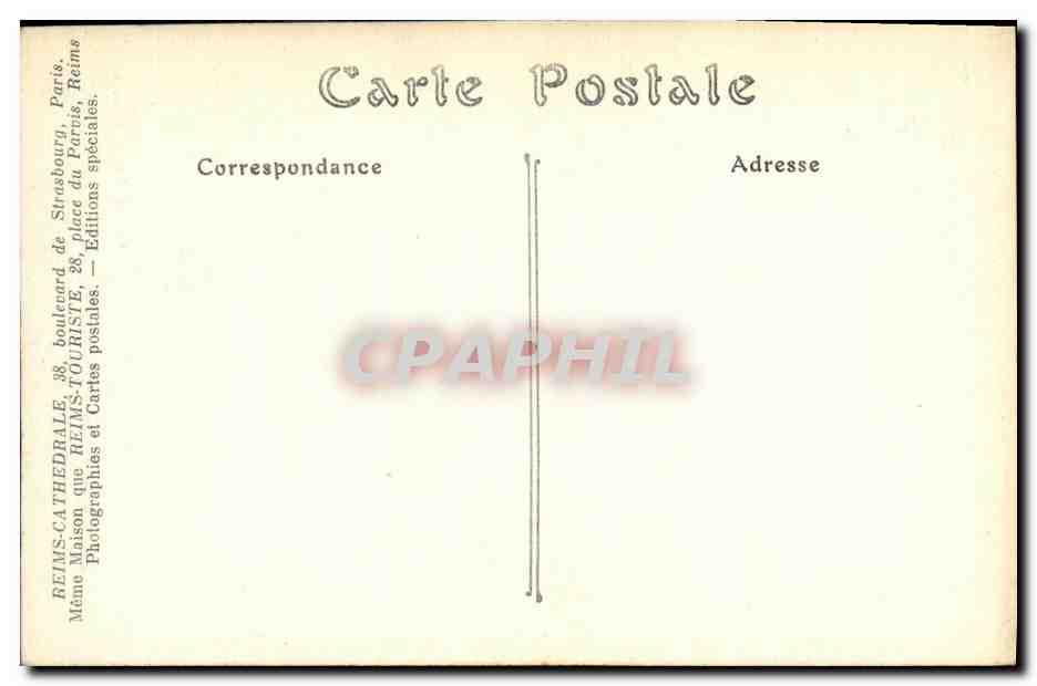 CPA Militaria Reims Incendie et Bombardement de Trouee par L Obus allemand au somemt interieur de la tour Nord  — Verso