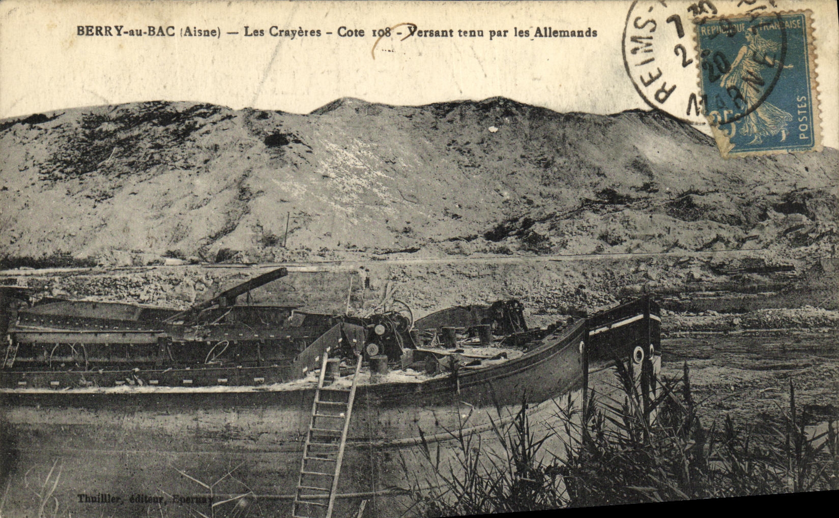 Berry-au-Bac (Aisne) — Les Crayères — Cote 108 — Versant tenu par les Allemands — Thrilliller, éditeur, Épernay