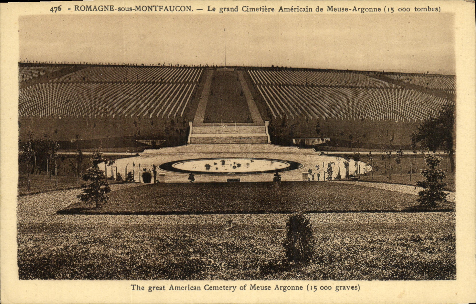 Romagne-sous-Montfaucon — El gran cementerio americano de Meuse-Argonne (15 000 tumbas) — Editor Verdun