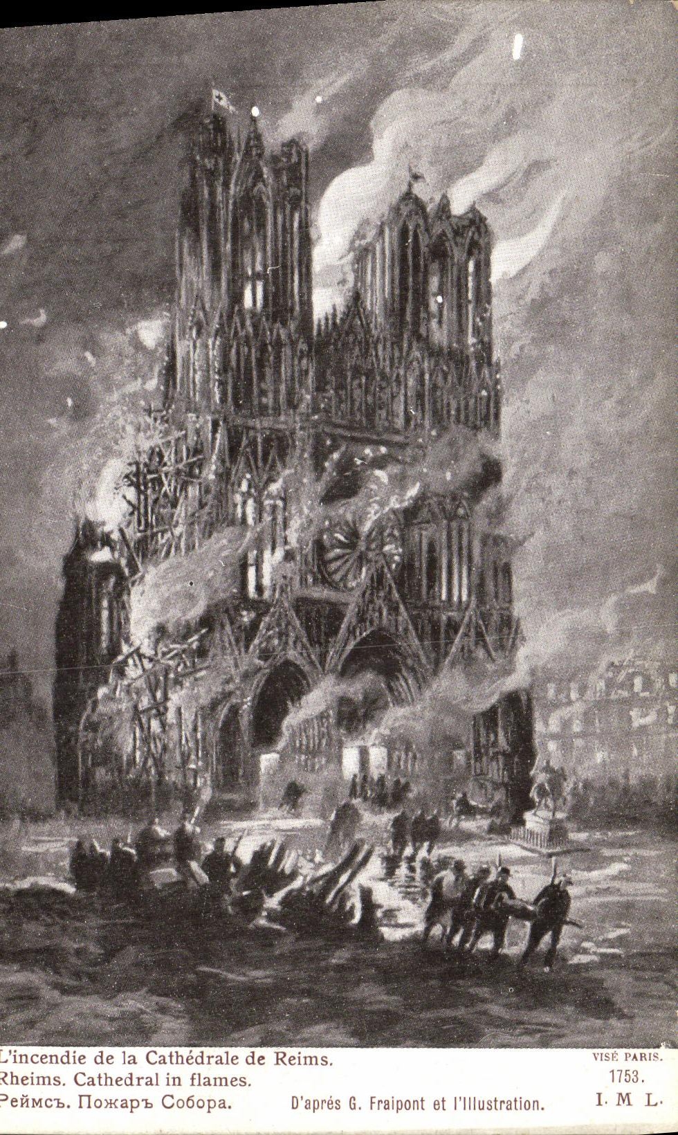 CPA Militaria Reims Cathedrale 