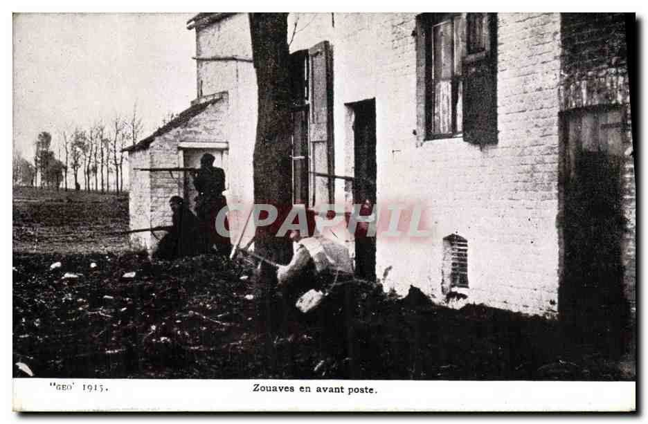 CPA Militaria Zouaves en avant Poste