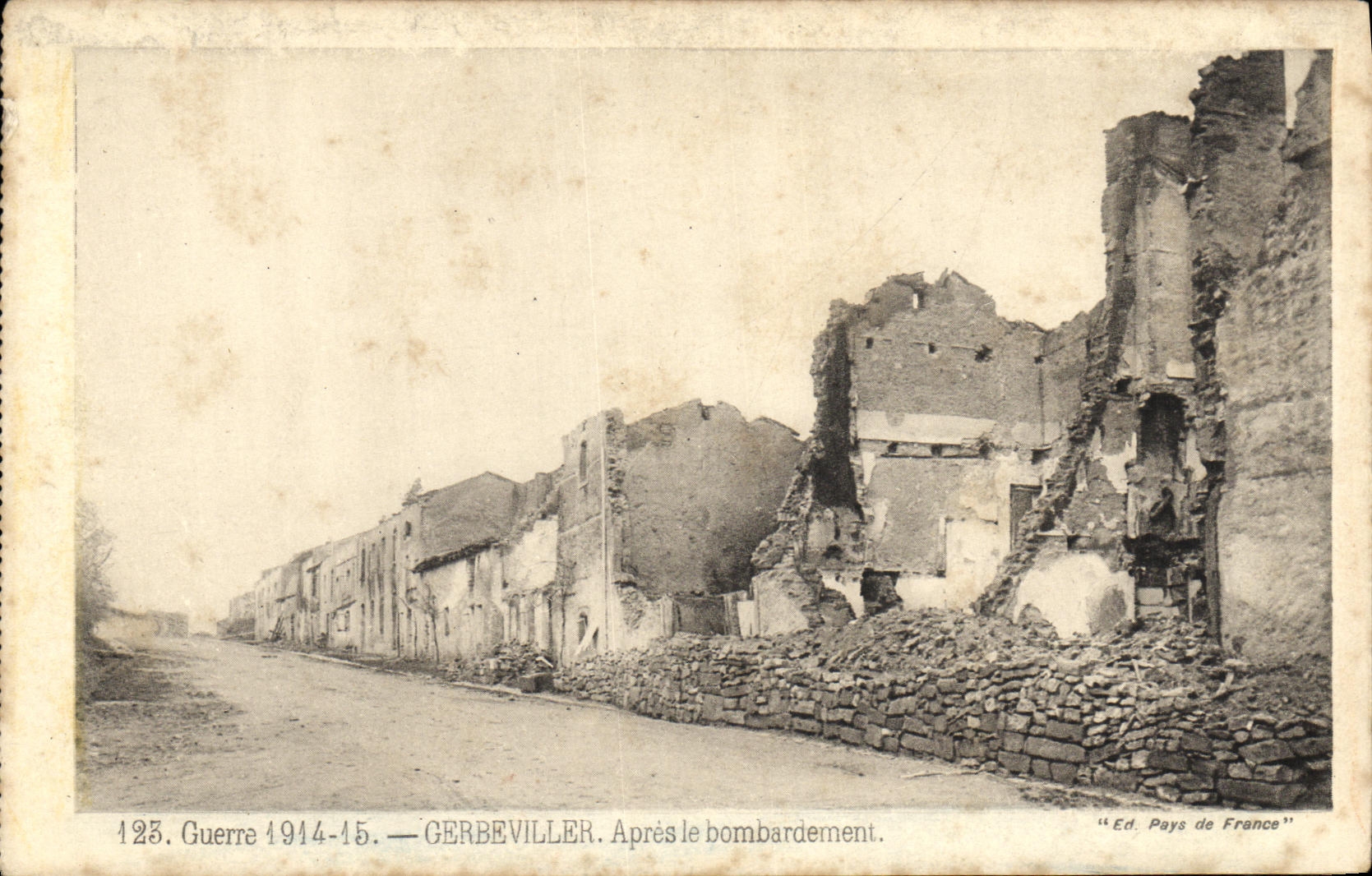 CPA Militaria Guerre Gerbeviller Apres le Bombardement