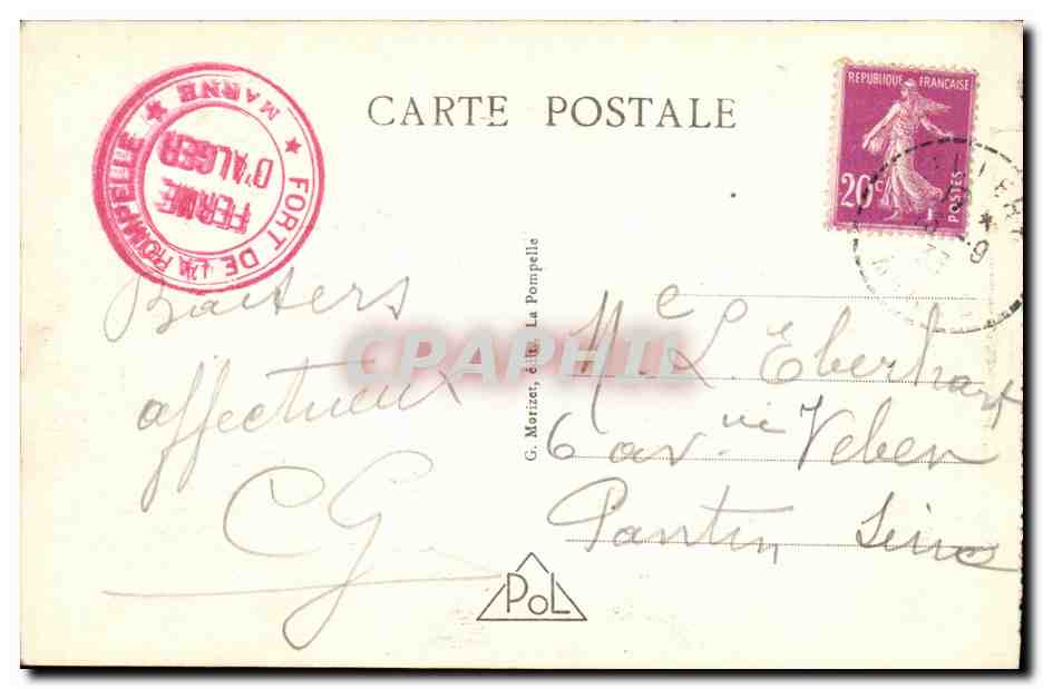 CPA Militaria La Pompelle Route de Reims a Chalons Borne limite a l invasion allemande  — Rückseite