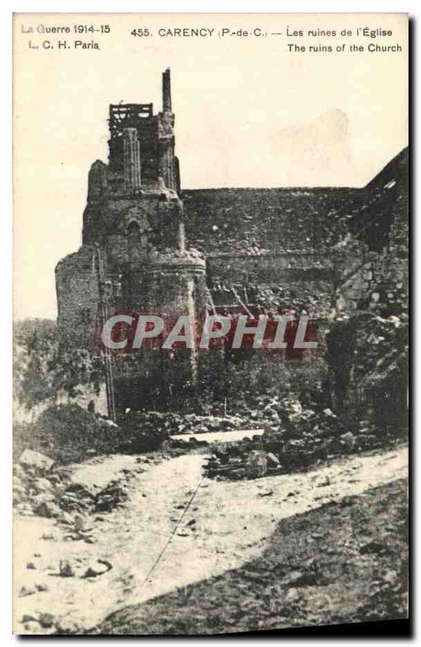 Carence (P.-de-C.) — Die Ruinen der Kirche — L. C. H. Paris, n° 455