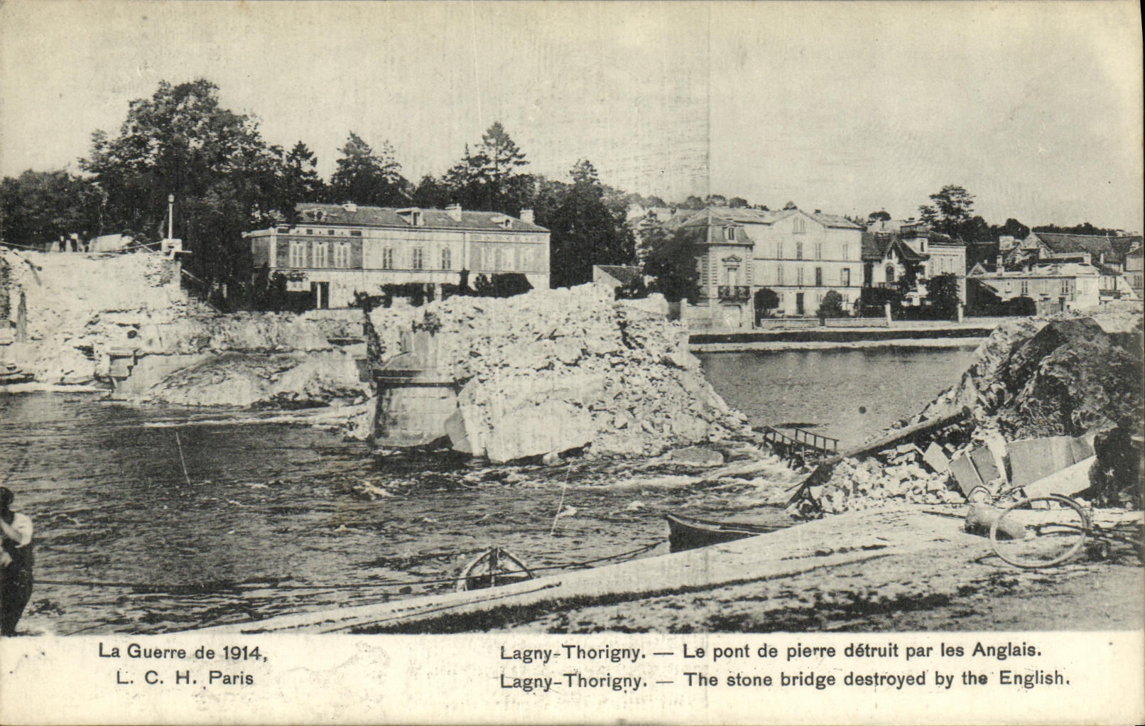 Lagny-Thorigny — Le pont de pierre détruit par les Anglais — L. C. H. Paris