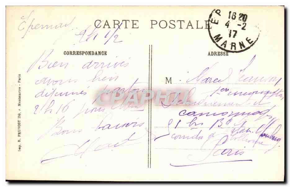 CPA Militaria La Guerre Jonchery Les Ruines apres les terribles Bombardements — Back