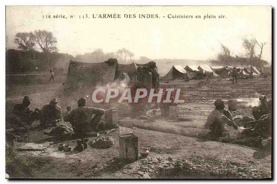 L'ARMÉE DES INDES - Cuisiniers en plein air — 11e série, n° 113
