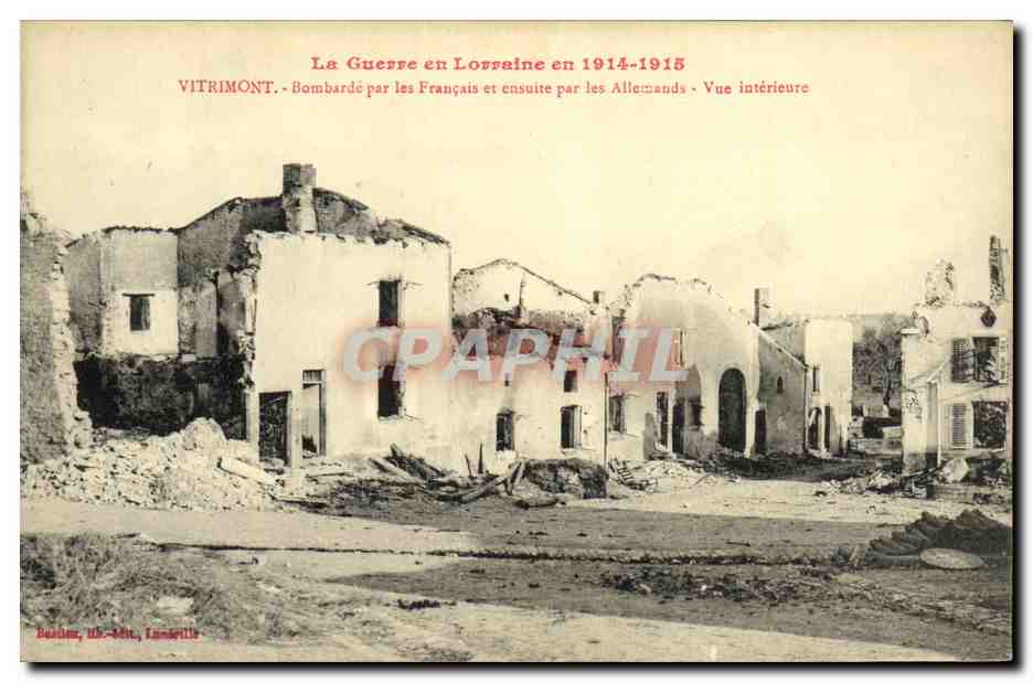 Vitrimont — Vista interna delle rovine dopo i bombardamenti — Bazile, UB-Édit, Lunerille