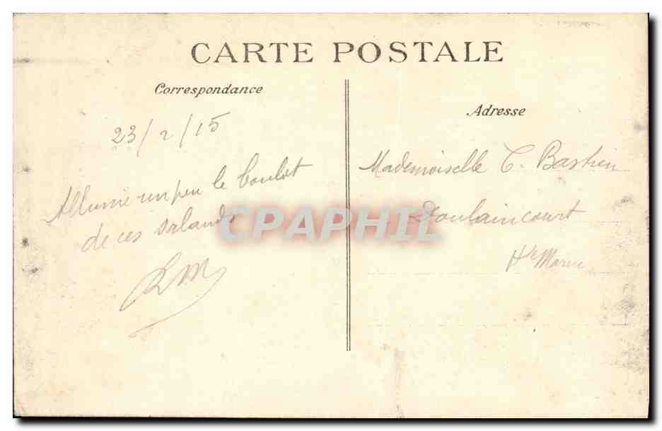CPA Militaria Arras Hotel de M Pilon Rue des Grands Vieziers — Verso