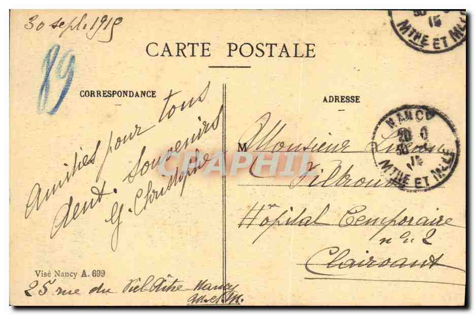 CPA Haraucourt Chateau Feodal Militaria — Rückseite