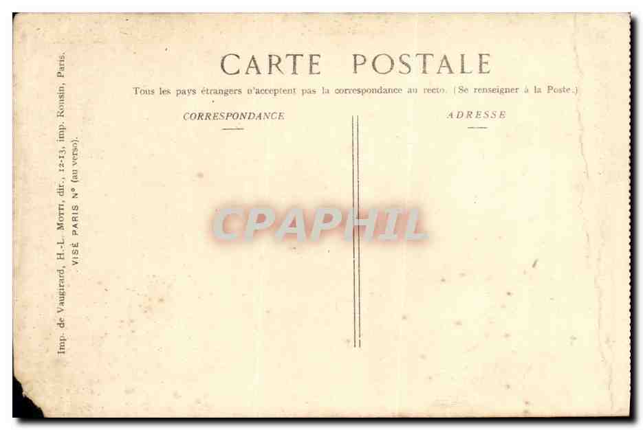 Tarjeta postal antigua La trinchera del oficial que traza el plano de una trinchera Militaria — Reverso