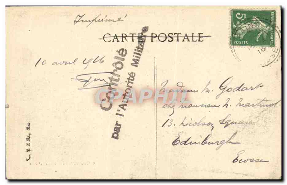 CPA Vassincourt Tombes Militaria — Rückseite