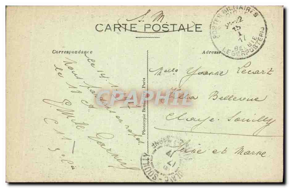 CPA Route de Dixmude Loo apres le bombardement Militaria — Rückseite