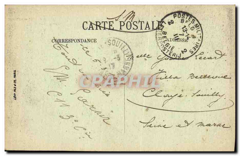 CPA Gurerre Loo L Eglise apres le Bombardement Militaria — Rückseite