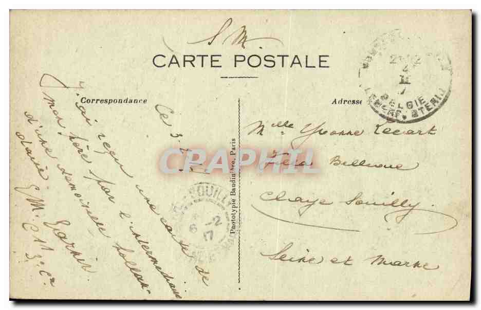 CPA Loo Interieur de l Eglise dernier bombardement Militaria — Rückseite