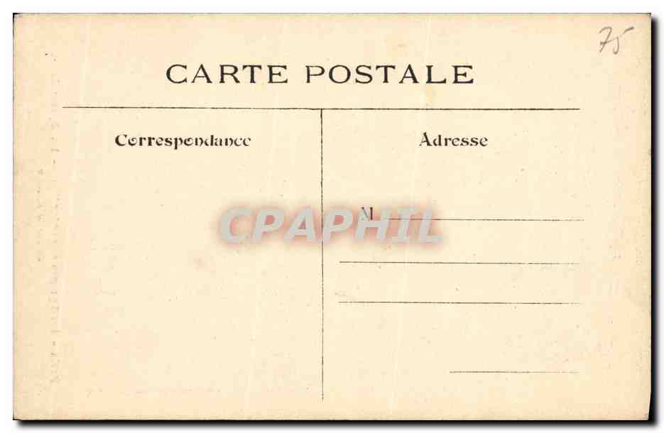 CPA Paris Ses Squares et Jardins Square Monge Statue de Voltaire — Rückseite