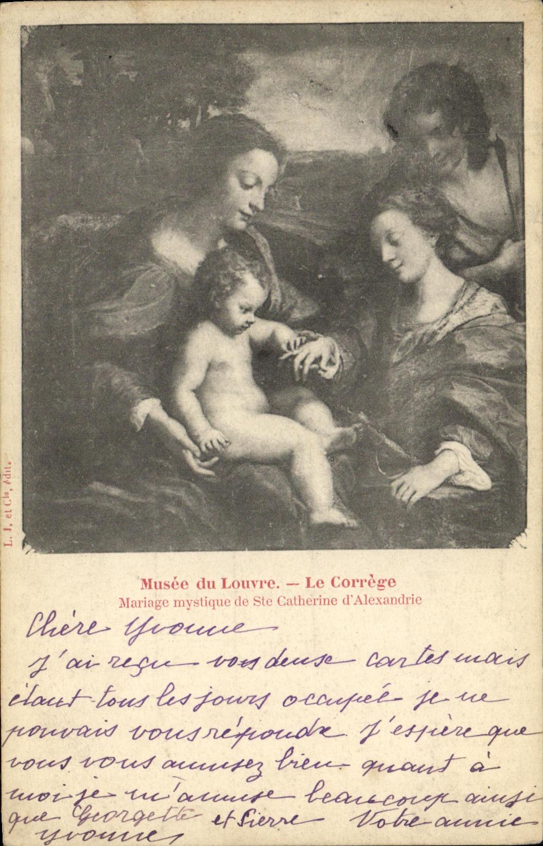 CPA Musee du Louvre Le Correge Mariage mystique de Ste Catherine d Alexandrie 