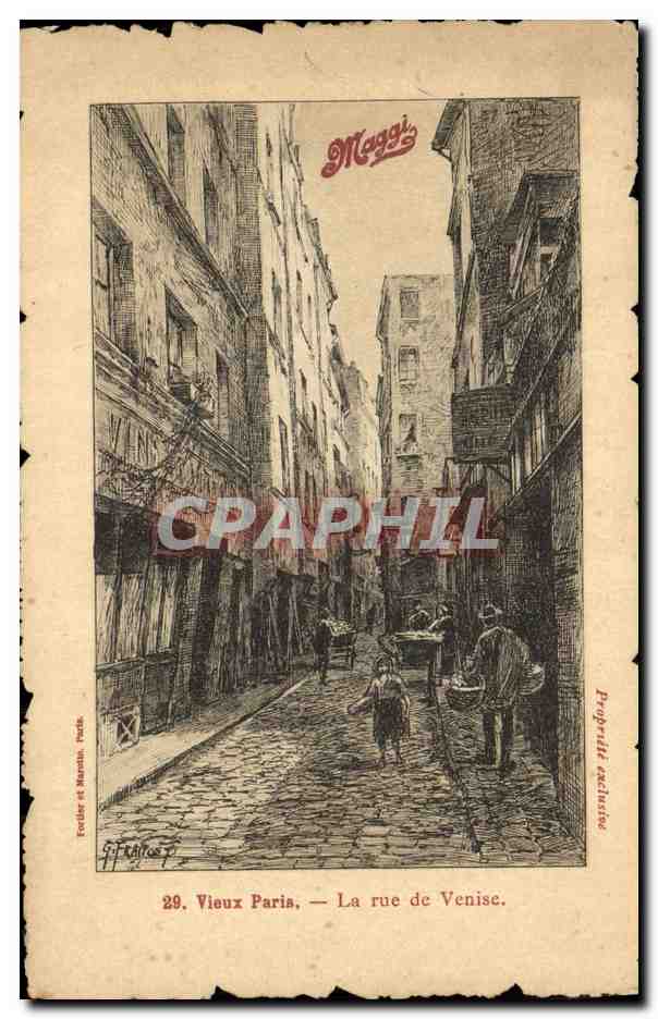CPA Vieux Paris La rue de Venise Publicite Maggi 