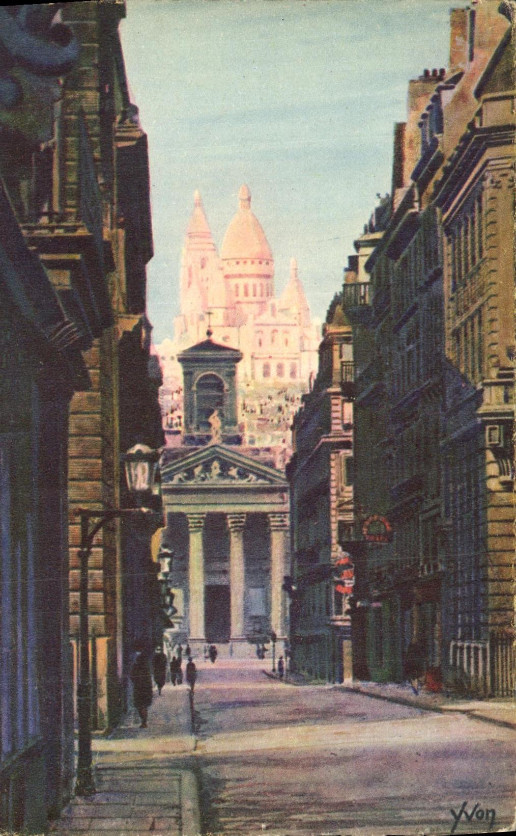 CPA Paris En Flanant Le Sacre Coeur vu de la rue Laffitte