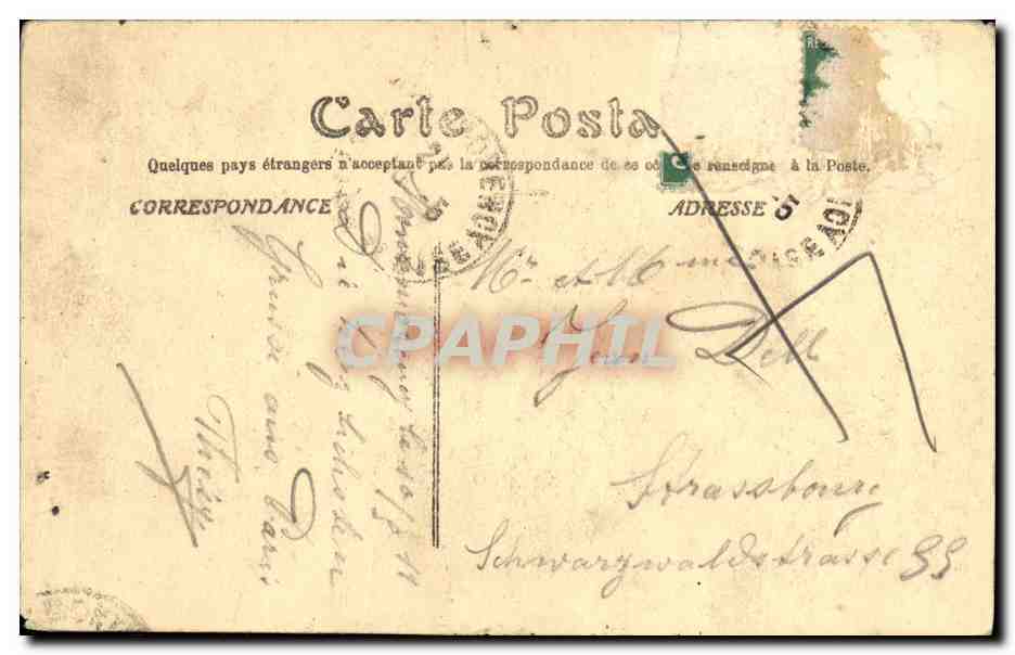 CPA Paris Palais de Justice et la Ste Chapelle — Verso