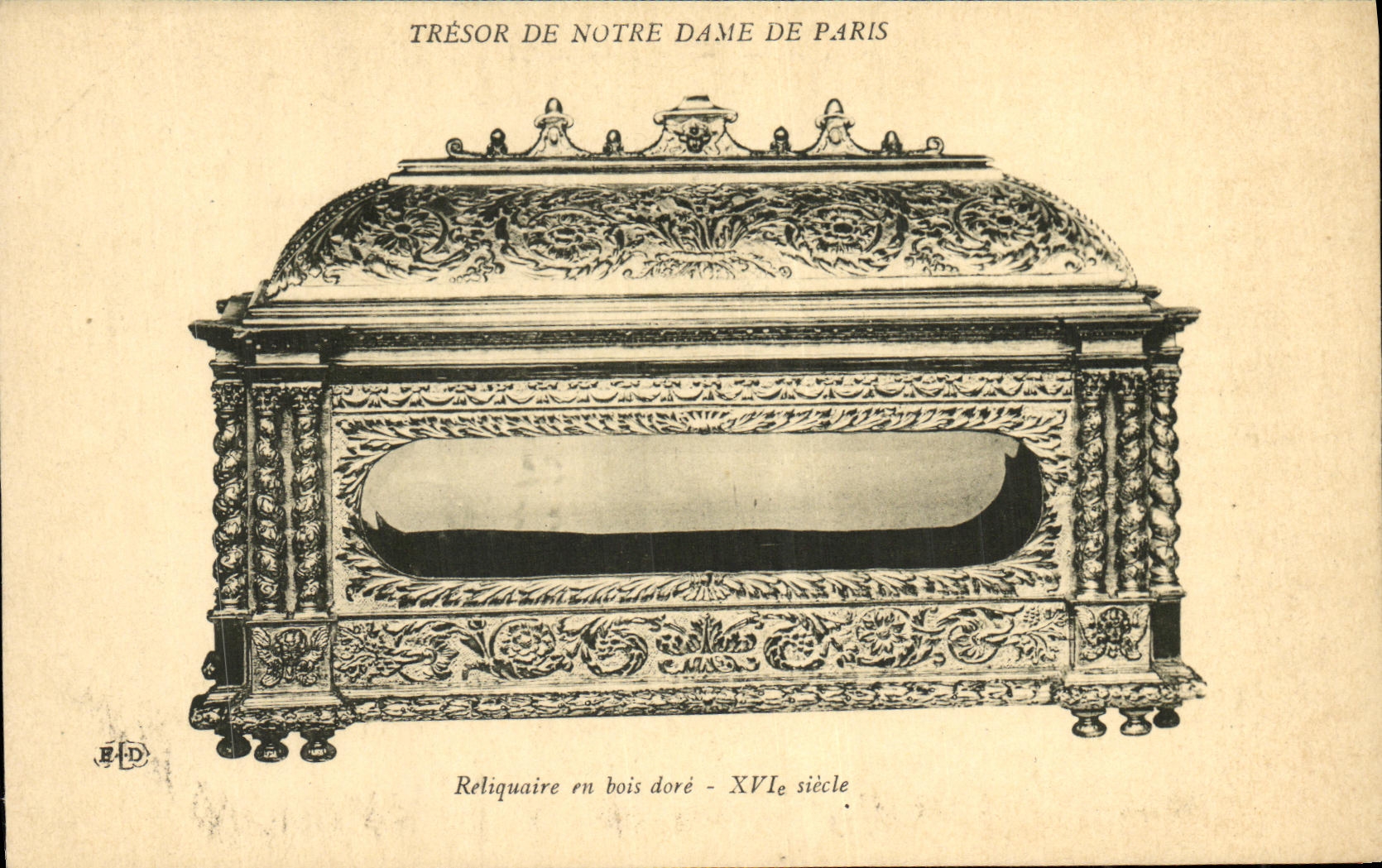CPA Tresor de Notre dame de Paris Reliquaire en bois dore 16eme