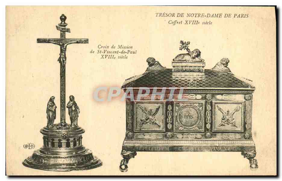 CPA Tresor de Notre dame de Paris Coffret 18eme Croix de Mission de St Vincent de Paul