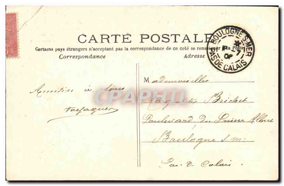 CPA Paris Palais de Justice et Conciergerie  — Rückseite