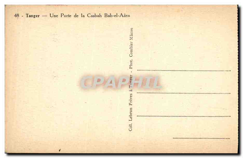 CPA Tanger Une Porte de la Casbah Bab El Aasa — Rückseite