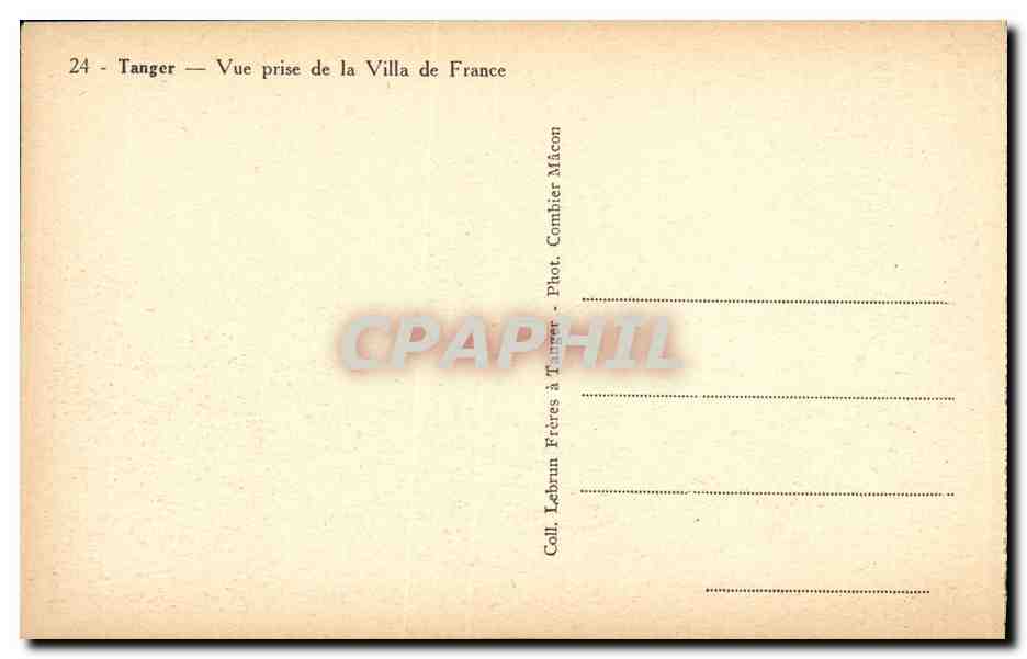 CPA Tanger Prise de la Villa de France — Rückseite