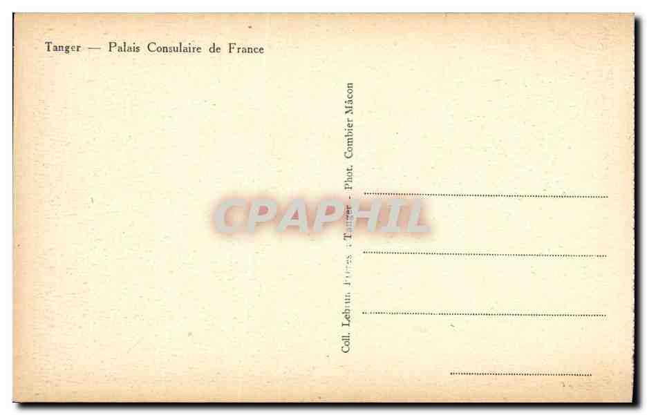 CPA Tanger Palais Consulaire de France — Rückseite