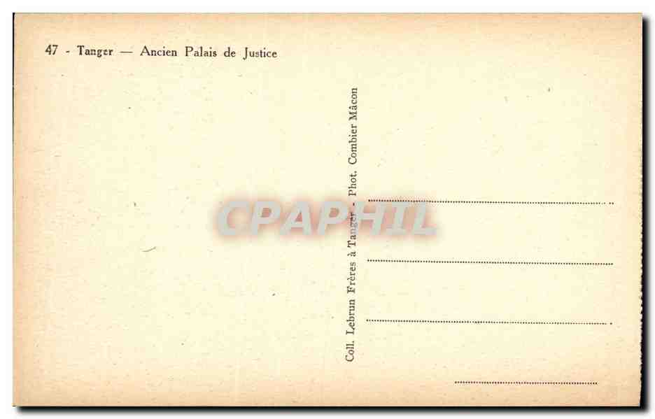 CPA Tanger Ancien Palais de justice — Rückseite
