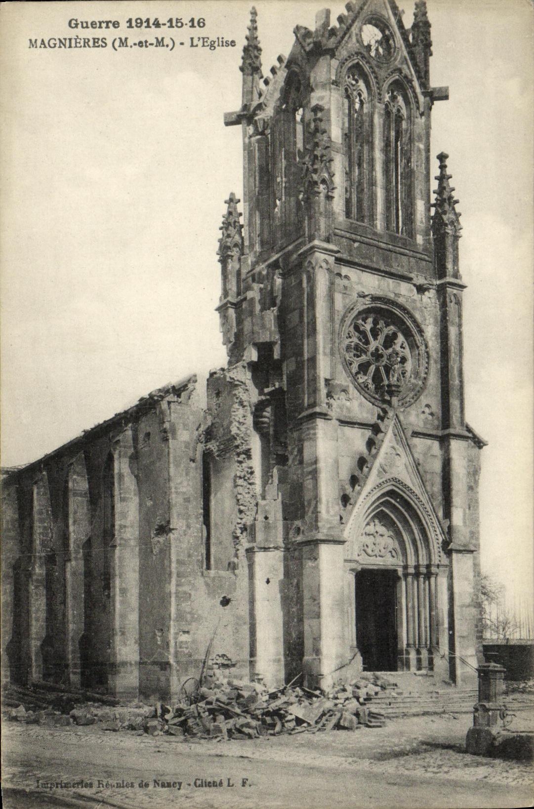 Magnières (M.-et-M.) - L'Église - Imprimeries Réunies de Nancy - Cliché L. F.