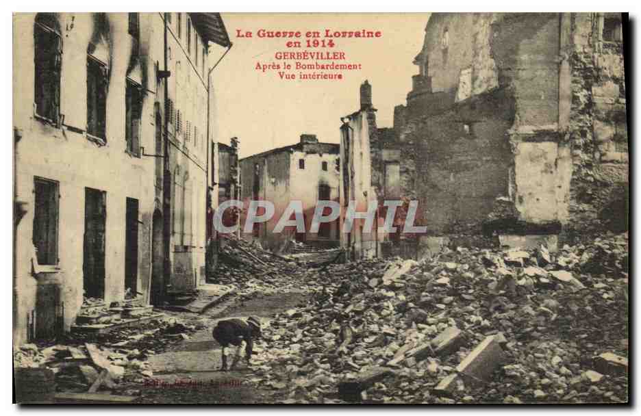 Gerbéviller — Après le bombardement en 1914 — Vue intérieure