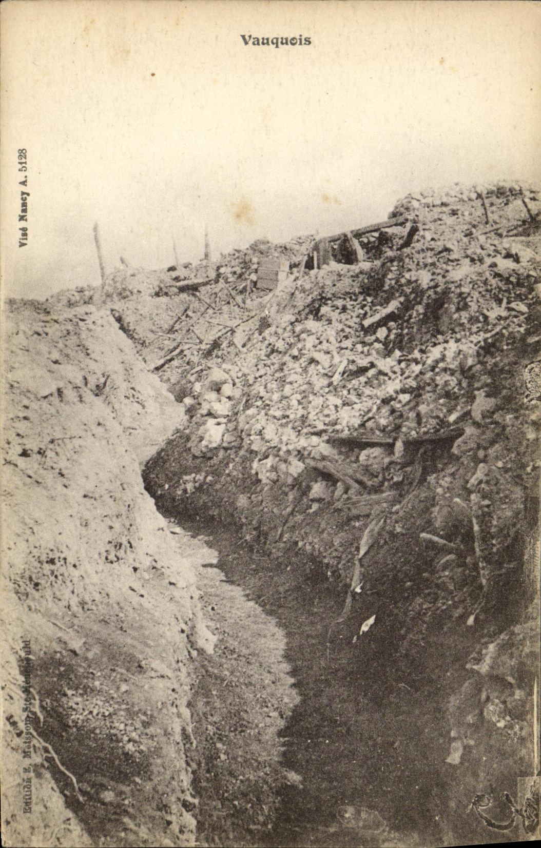Vauqueis — Vue de la tranchée — Éditeur Vied Nancy A. 5128