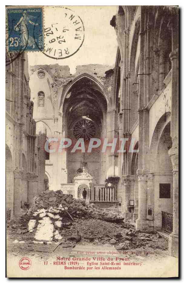 CPA Militaria Reims Eglise Saint Remi 