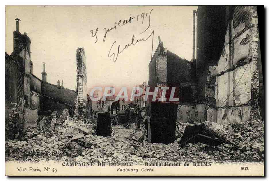 CPA Militaria Reims Faubourg Ceres